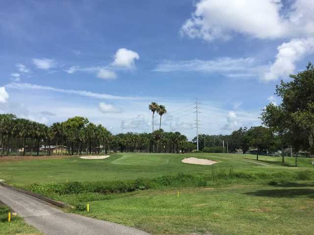A sunny day view of a hole at Clearwater Country Club.