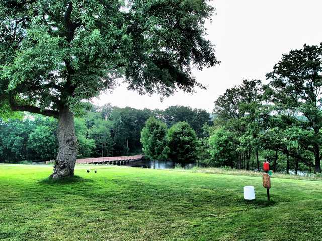 A view of a tee at Poconos Golf Course from Skytop Lodge.