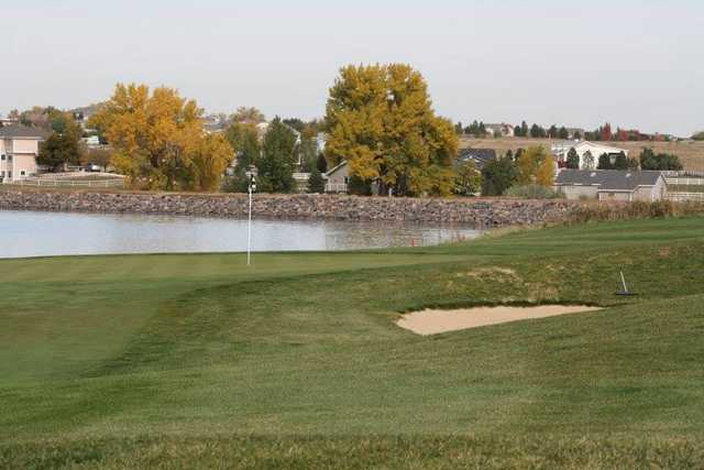 A view of hole #18 at Todd Creek Golf Club.