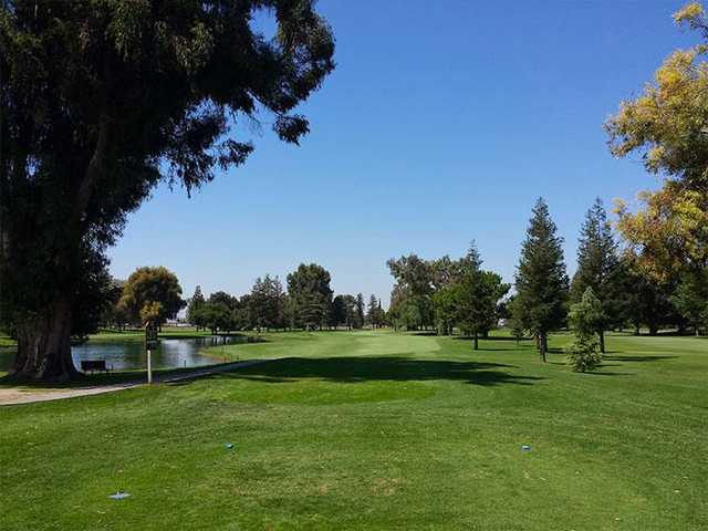 A view from a tee at  Manteca Park Golf Course .