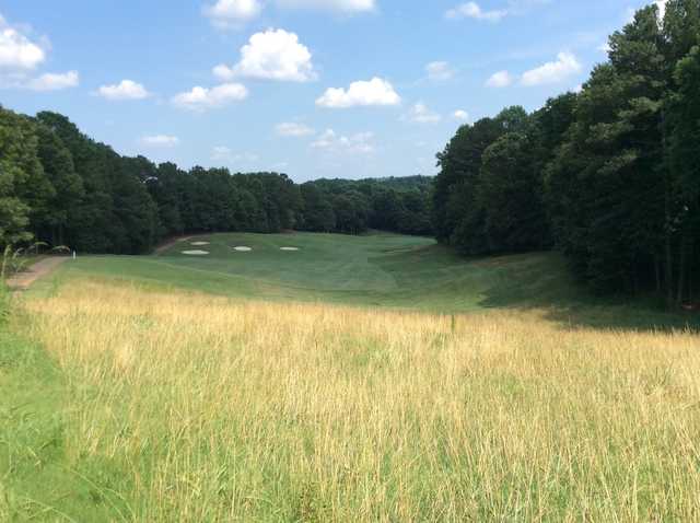 A view of a fairway at Towne Lake Hills Golf Club.