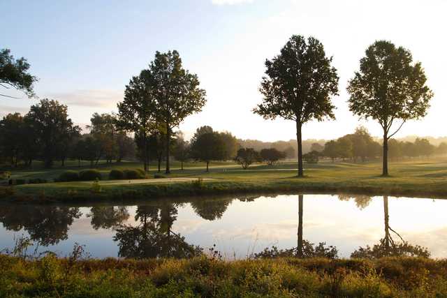 A view of a tee at Brookledge Golf Club.