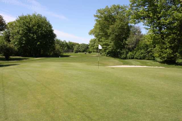 A view of a hole at Greenwood Golf Club.