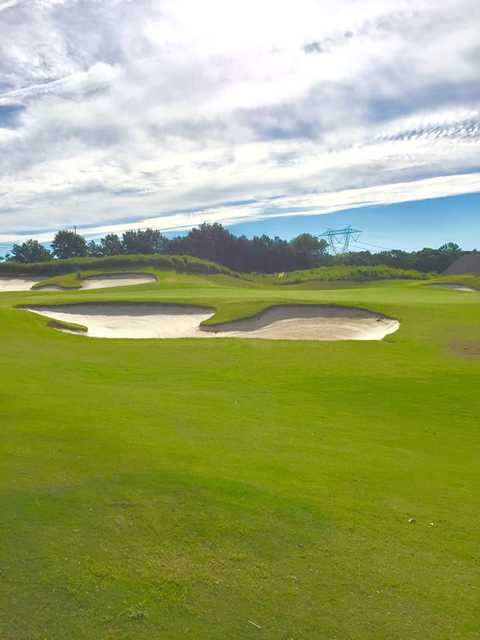 View of the 18th hole at Carolina Lakes Golf Club