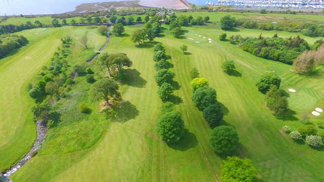 View of the 10th, 11th and 14th greens at Largs Golf Club.