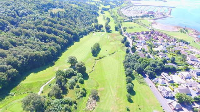 Aerial view of the 2nd and 18th holes at Largs Golf Club
