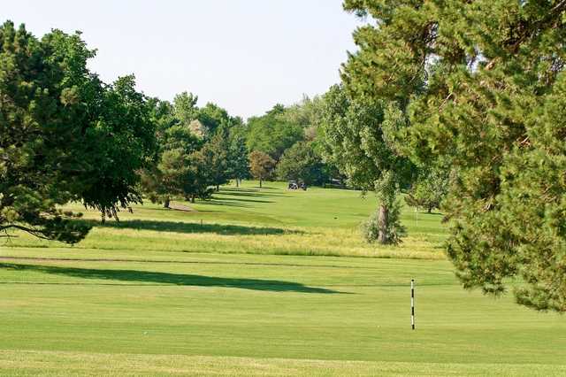 A view of a tee at Park Hill Golf Club.
