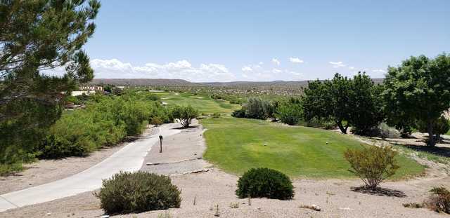 A view of a tee at Sierra del Rio Golf Course.