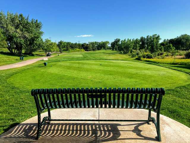 A view of tee #7 at Broken Tee Englewood Golf Course.
