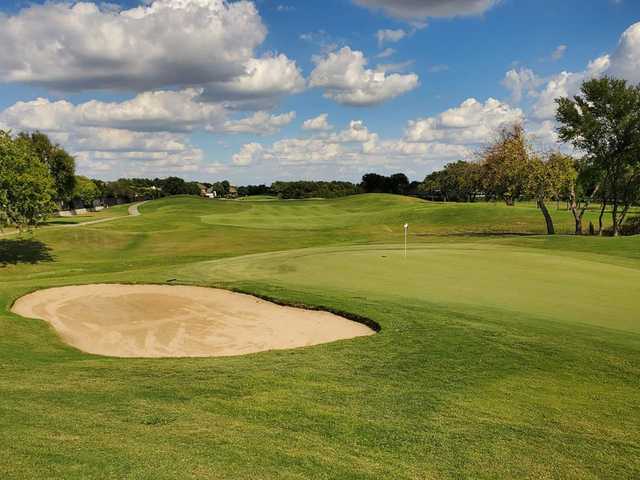 Looking back from a green at Whitestone Golf Course