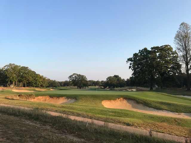 View of a bunkered green at The Course at Sewanee.