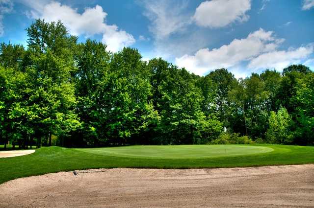 A view of the 10th green at Windmill Lakes Golf Club.