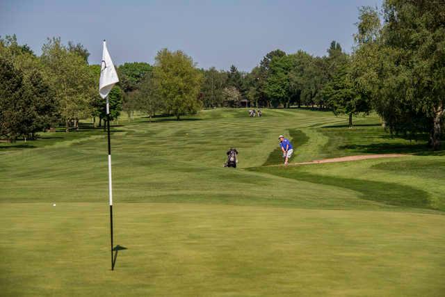 Looking back from a green at Stanton-on-the-Wolds Golf Club