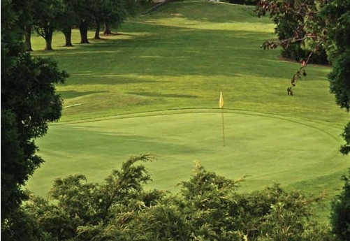A view of a hole at Oakwood Country Club.