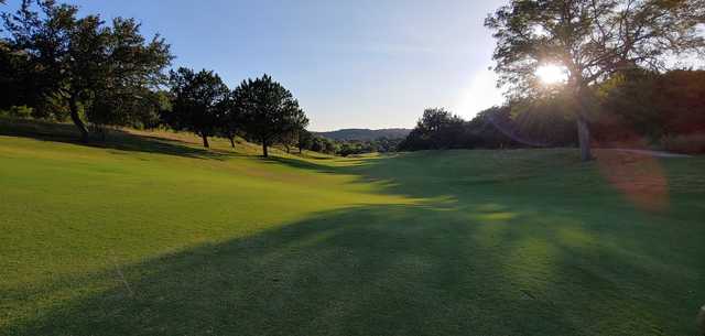 A view of a fairway at Cedar Creek Golf Course.