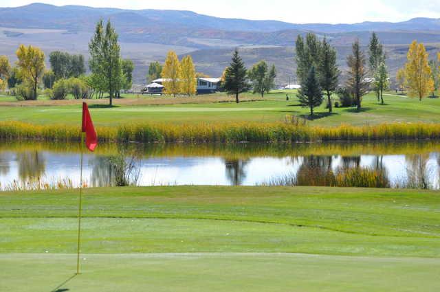 View of the 11th green from the 14th at Yampa Valley Golf Club