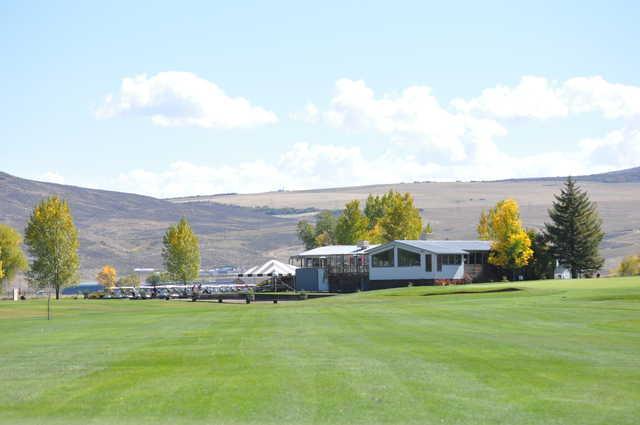 View of the clubhouse from the 18th fairway at Yampa Valley Golf Club