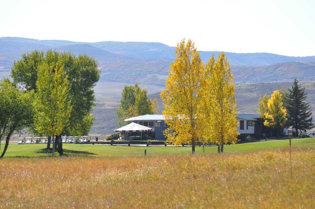 View of the clubhouse from the 18th at Yampa Valley Golf Club