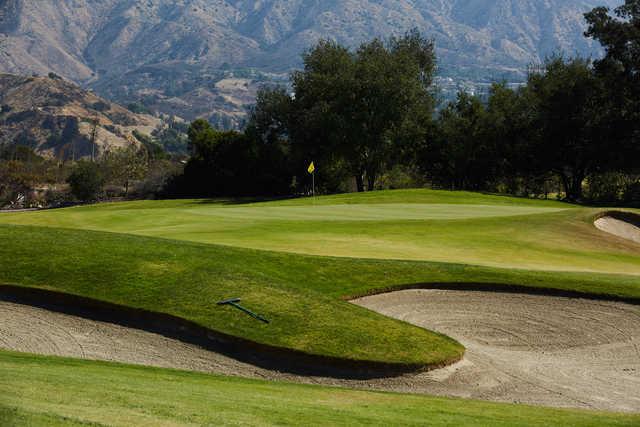 A view of a well protected hole at Angeles National Golf Club.