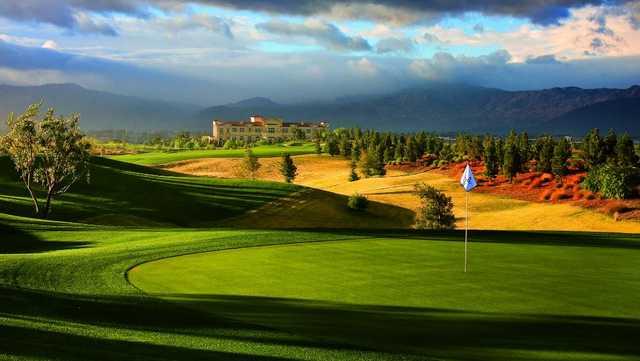 The sixth hole on the Arnold Palmer-designed Classic Club in Palm Desert, California.