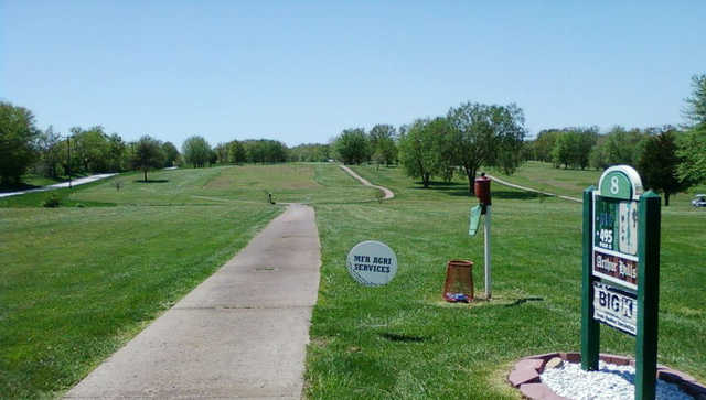 A view from tee #8 sign at Arthur Hills Golf Club.
