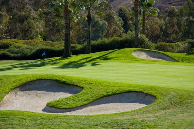 Bunkers guarding green at Talega Golf Club