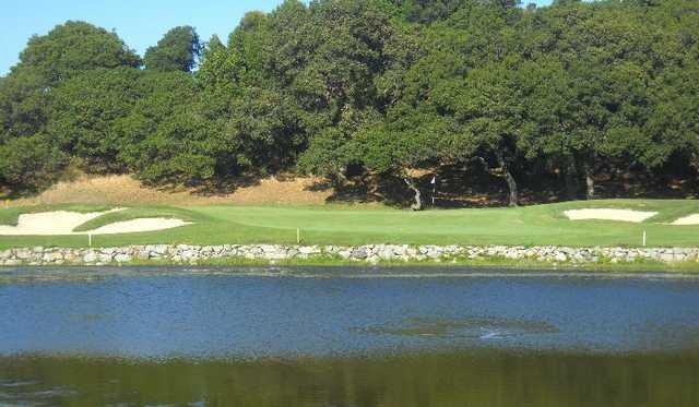 Water guards the front of the bucolic par-3 sixth hole at Peacock Gap Golf Club in San Rafael, Calif.