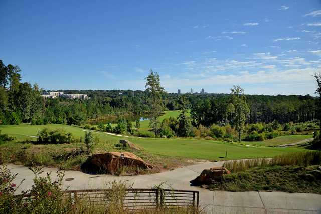 A sunny day view from Lonnie Poole Golf Course at North Carolina State University.