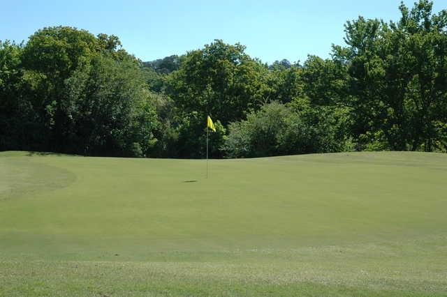 View of the 1st green at Oxbow Creek Golf Course.