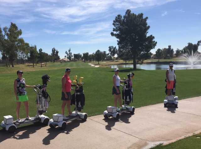 Ladies on golf boards at Western Skies Golf Club