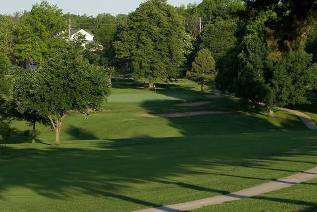 A view of a well protected hole from Trails West Golf Course.