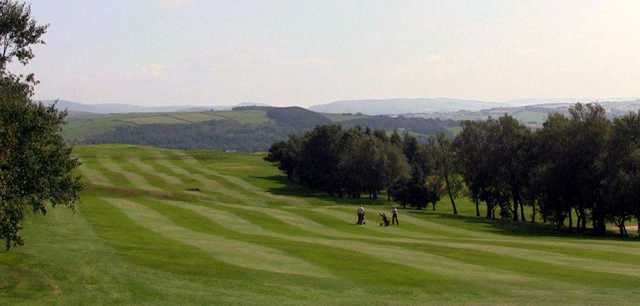 View of the 1st fairway at Werneth Low Golf Club.