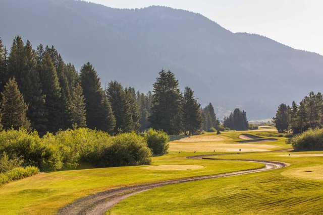 A view of a tee at Big Sky Resort Golf Course.