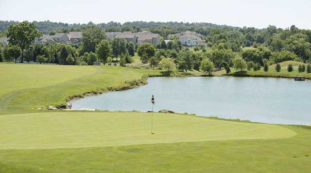 A sunny day view of a hole at Richland Golf Club.