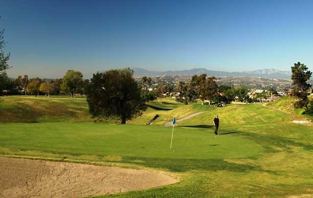 The short, uphill par-3 sixth on the North Course at Royal Vista Golf Club in Walnut, Calif.