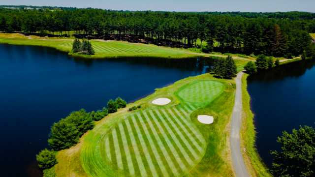 Aerial view of the 10th hole at Pequabuck Golf Club.