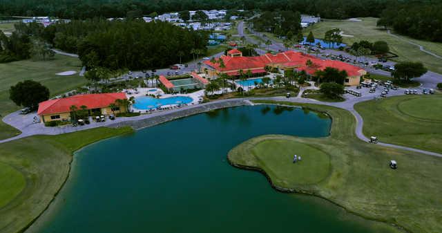 Aerial view of the clubhouse at Big Cypress Golf & Country Club.