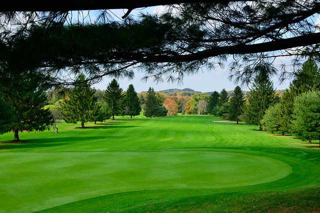 View of a green and fairway at Conley Resort.