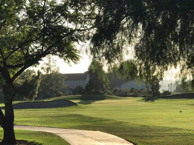 A view of hole #18 at Anaheim Hills Country Club.