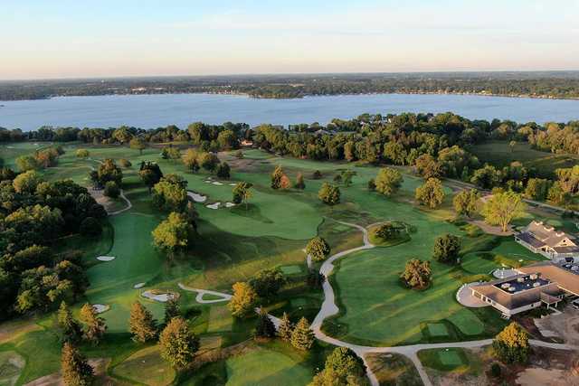 Aerial view of the back nine at The Club at Lac La Belle