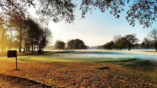 A view of the practice putting green at Clearview Park Golf Course.