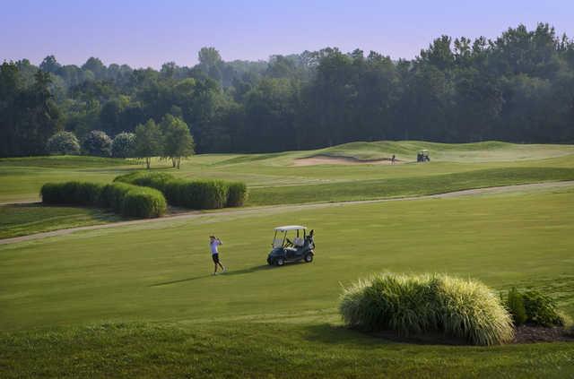 A view of a fairway from Rocky River Golf Club At Concord.