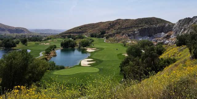 View of the 18th hole at Oak Quarry Golf Club.