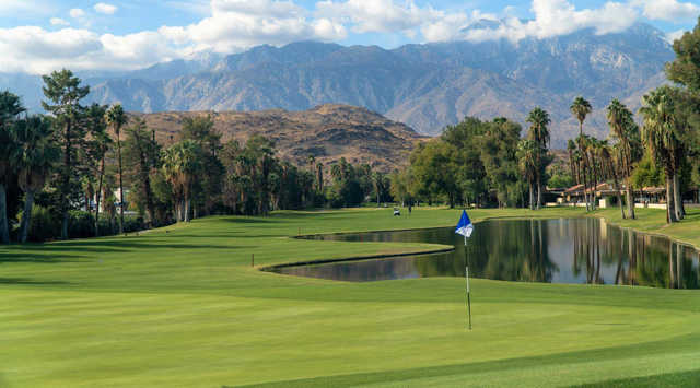 A view of a hole at Cathedral Canyon Golf Club.