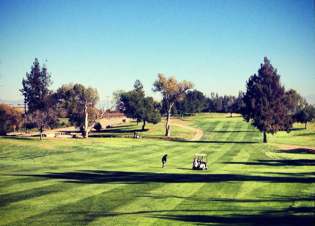 A view of fairway #1 at Butterfield Stage from El Prado Golf Courses.