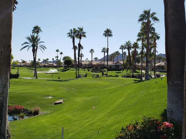 A view of a tee at Oasis Country Club.