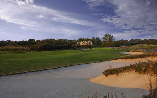 A sunset view of a fairway at Maidstone Club.