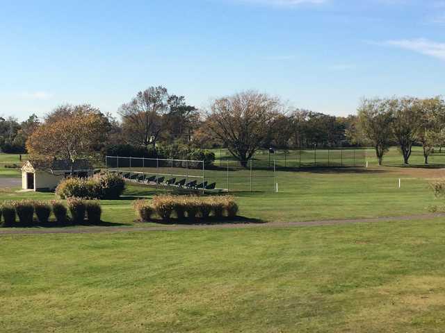 A view of the driving range from The Golf Club at Middle Bay.