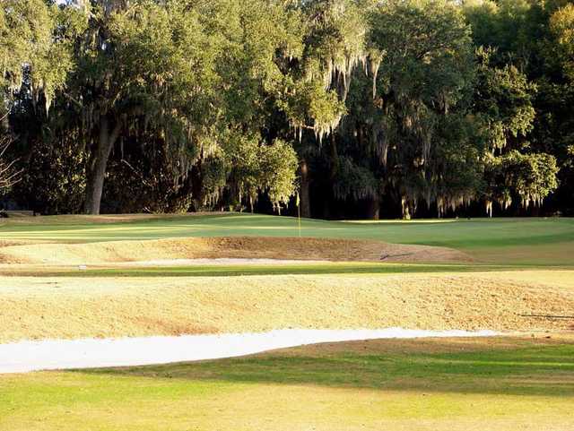 A sunny day view of a hole at Yeamans Hall Country Club.