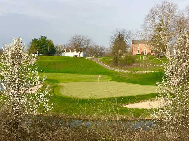 A spring day view of a hole at Cooks Creek Golf Club.